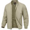 imageTBMPOY Mens Lightweight Bomber Jackets Light Track Jackets Casual Summer Windbreaker Outdoor Golf Fashion Coat for MenA2khaki