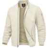 imageTBMPOY Mens Lightweight Bomber Jackets Light Track Jackets Casual Summer Windbreaker Outdoor Golf Fashion Coat for MenA2light Khaki