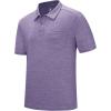 imageTBMPOY Mens Polo Shirts Short Sleeves with Pocket Lightweight Quick Dry Outdoor Casual Work Golf Sports ShirtDeep Purple