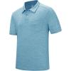 imageTBMPOY Mens Polo Shirts Short Sleeves with Pocket Lightweight Quick Dry Outdoor Casual Work Golf Sports ShirtLake Blue