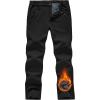 imageTBMPOY Mens Ski Snow Pants Waterproof Fleece Lined Insulated Softshell Snowboard Hiking Outdoor Zippers Bottom Leg1black
