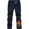 imageTBMPOY Mens Ski Snow Pants Waterproof Fleece Lined Insulated Softshell Snowboard Hiking Outdoor Zippers Bottom Leg4navy