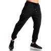 imageTBMPOY Mens Tapered Running Jogger Athletic Pants Gym Training Pants Black L