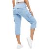 imageTBMPOY Womens Cargo Capris Lightweight Hiking Pants 6 Pockets Quick Dry Casual Outdoor Trip Loose Shorts Cropped CottonBaby Blue