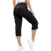 imageTBMPOY Womens Cargo Capris Lightweight Hiking Pants 6 Pockets Quick Dry Casual Outdoor Trip Loose Shorts Cropped CottonBlack