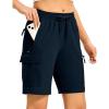 imageTBMPOY Womens Hiking Cargo Shorts 85quot Lightweight QuickDry Water Resistant Athletic Shorts with Zipper PocketsNavy