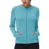 imageTBMPOY Womens UPF 50 Sun Protection Hoodie Jackets Light Weight Long Sleeve Shirts Hiking Outdoor Full Zip Tops3light Blue