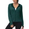 imageTBMPOY Womens UPF 50 Sun Protection Hoodie Jackets Light Weight Long Sleeve Shirts Hiking Outdoor Full Zip Tops4blackish Green