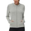 imageTBMPOY Womens UPF 50 Sun Protection Hoodie Jackets Light Weight Long Sleeve Shirts Hiking Outdoor Full Zip Tops9light Grey