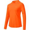 imageTBMPOY Womens UPF 50 Sun Protection Hoodie Shirt Long Sleeve Fishing Hiking Outdoor UV Shirt Lightweight1 Pocketorange