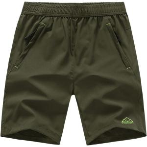 imageTBMPOY Mens 7quot Running Hiking Shorts Quick Dry Athletic Gym Outdoor Sports Workout Short 3 Zipper PocketsA28army GreenGreen