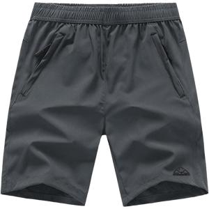 imageTBMPOY Mens 7quot Running Hiking Shorts Quick Dry Athletic Gym Outdoor Sports Workout Short 3 Zipper PocketsA3cool Gray