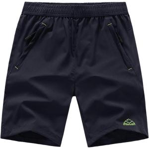 imageTBMPOY Mens 7quot Running Hiking Shorts Quick Dry Athletic Gym Outdoor Sports Workout Short 3 Zipper PocketsA7navy
