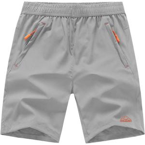 imageTBMPOY Mens 7quot Running Hiking Shorts Quick Dry Athletic Gym Outdoor Sports Workout Short 3 Zipper PocketsA9light Gray