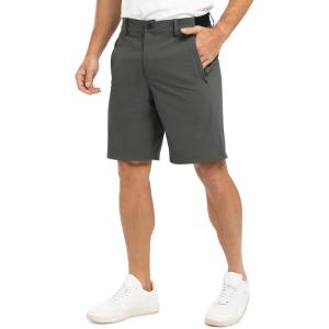 imageTBMPOY Mens 9quot Golf Shorts Quick Dry Casual Shorts Dress Shorts Flat Front Stretch Lightweight for Work Business TravelB1dark Grey