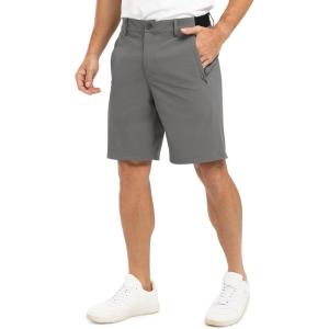 imageTBMPOY Mens 9quot Golf Shorts Quick Dry Casual Shorts Dress Shorts Flat Front Stretch Lightweight for Work Business TravelB1grey