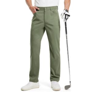 imageTBMPOY Mens Golf Pants Classic Fit Dress Work Pants Lightweight Comfortable Business Casual Pants with 5 PocketsArmy Green