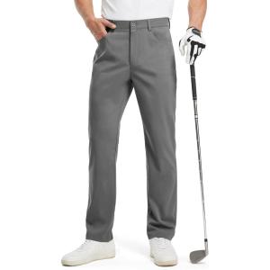 imageTBMPOY Mens Golf Pants Classic Fit Dress Work Pants Lightweight Comfortable Business Casual Pants with 5 PocketsDark Grey