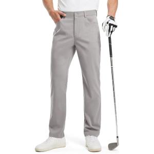 imageTBMPOY Mens Golf Pants Classic Fit Dress Work Pants Lightweight Comfortable Business Casual Pants with 5 PocketsLight Grey
