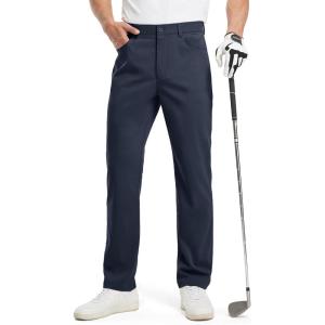 imageTBMPOY Mens Golf Pants Classic Fit Dress Work Pants Lightweight Comfortable Business Casual Pants with 5 PocketsNavy