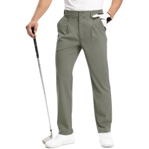 imageTBMPOY Mens Golf Pants Stretch Relaxed Fit with 5 Pockets Comfortable Lightweight Work Dress Pants Summer Casual SlacksArmy Green