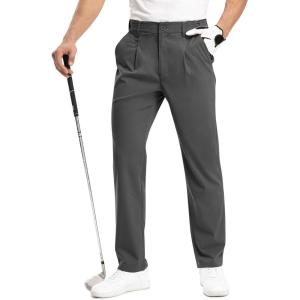 imageTBMPOY Mens Golf Pants Stretch Relaxed Fit with 5 Pockets Comfortable Lightweight Work Dress Pants Summer Casual SlacksDark Grey