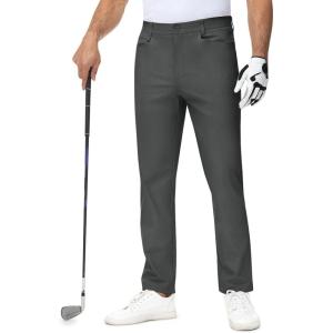 imageTBMPOY Mens Golf Pants Stretch Relaxed Fit with 5 Pockets Comfortable Lightweight Work Dress Pants Summer Casual SlacksDeep Gray02