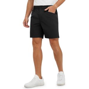 imageTBMPOY Mens Golf Shorts 7quot Stretch Dress Casual Elastic Waist Short Quick Dry Lightweight Hiking Shorts with 4 PocketsBlack