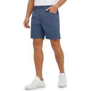 imageTBMPOY Mens Golf Shorts 7quot Stretch Dress Casual Elastic Waist Short Quick Dry Lightweight Hiking Shorts with 4 PocketsDenim Blue