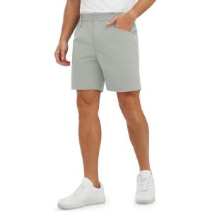 imageTBMPOY Mens Golf Shorts 7quot Stretch Dress Casual Elastic Waist Short Quick Dry Lightweight Hiking Shorts with 4 PocketsLight Grey