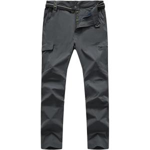 imageTBMPOY Mens Hiking Cargo Pants Lightweight Waterproof Quick Dry Outdoor Summer Fishing Camping Mountain PantC14dark Grey