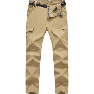 imageTBMPOY Mens Hiking Cargo Pants Lightweight Waterproof Quick Dry Outdoor Summer Fishing Camping Mountain PantC15khaki