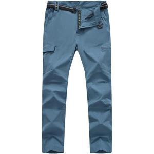 imageTBMPOY Mens Hiking Cargo Pants Lightweight Waterproof Quick Dry Outdoor Summer Fishing Camping Mountain PantC17stone Blue