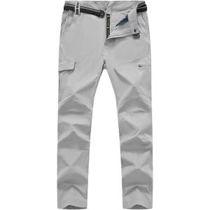 imageTBMPOY Mens Hiking Cargo Pants Lightweight Waterproof Quick Dry Outdoor Summer Fishing Camping Mountain PantC19light Grey