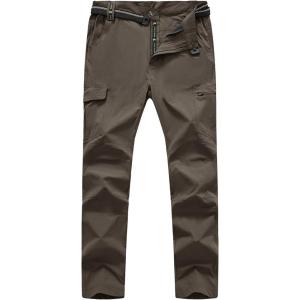 imageTBMPOY Mens Hiking Cargo Pants Lightweight Waterproof Quick Dry Outdoor Summer Fishing Camping Mountain PantC20brown