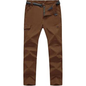 imageTBMPOY Mens Hiking Cargo Pants Lightweight Waterproof Quick Dry Outdoor Summer Fishing Camping Mountain PantC22dark Brown
