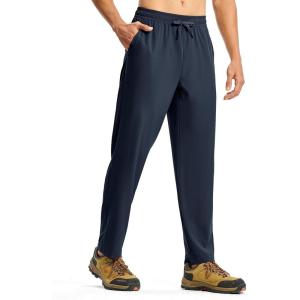 imageTBMPOY Mens Hiking Pants Lightweight Quick Dry 3 Pockets Travel Fishing WaterResistant Athletic Workout SweatpantsDark Blue