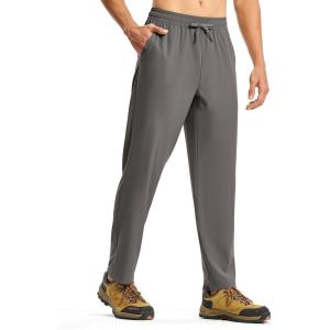 imageTBMPOY Mens Hiking Pants Lightweight Quick Dry 3 Pockets Travel Fishing WaterResistant Athletic Workout SweatpantsDark Grey