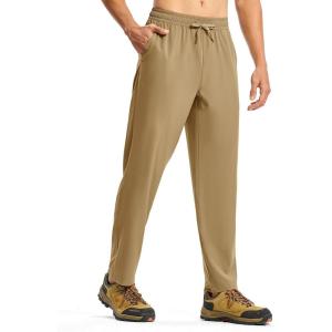 imageTBMPOY Mens Hiking Pants Lightweight Quick Dry 3 Pockets Travel Fishing WaterResistant Athletic Workout SweatpantsKhaki Green