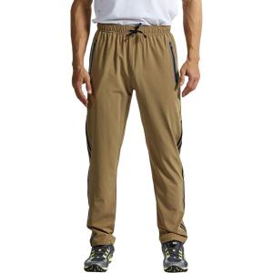 imageTBMPOY Mens Hiking Pants Quick Dry Lightweight Travel Track Running Active Jogger Sweatpants with PocketsB23khakiBlack