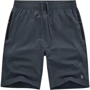 imageTBMPOY Mens Hiking Shorts Lightweight Outdoor Sports Shorts 7quot Quick Dry Athletic Running Gym Shorts with Zipper PocketsCold Grey