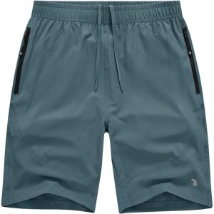 imageTBMPOY Mens Hiking Shorts Lightweight Outdoor Sports Shorts 7quot Quick Dry Athletic Running Gym Shorts with Zipper PocketsGrey Blue