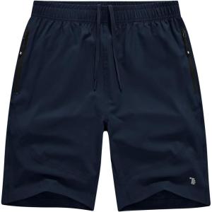 imageTBMPOY Mens Hiking Shorts Lightweight Outdoor Sports Shorts 7quot Quick Dry Athletic Running Gym Shorts with Zipper PocketsNavy