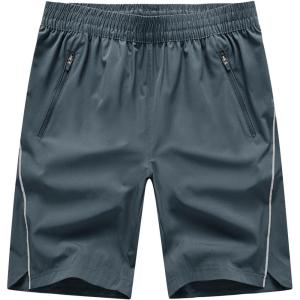imageTBMPOY Mens Hiking Shorts Quick Dry Athletic Gym Workout Short with Zipper PocketsC16cool Grey