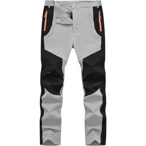 imageTBMPOY Mens Hiking Work Cargo Pants Lightweight Waterproof Quick Dry Outdoor Mountain Pant Fishing Camping1light Gray