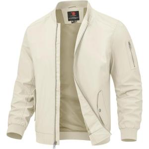 imageTBMPOY Mens Lightweight Bomber Jackets Light Track Jackets Casual Summer Windbreaker Outdoor Golf Fashion Coat for MenA2light Khaki