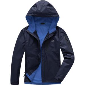 imageTBMPOY Mens Lightweight Rain Jackets Waterproof Raincoat with Hood Running Cycling Hiking Outdoor Windbreaker2navy