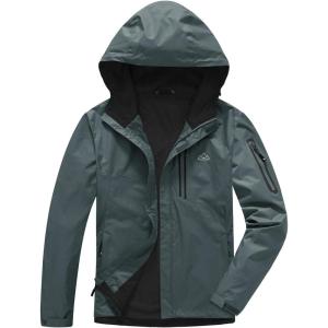 imageTBMPOY Mens Lightweight Rain Jackets Waterproof Raincoat with Hood Running Cycling Hiking Outdoor Windbreaker3dark Grey