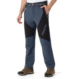 imageTBMPOY Mens Snow Ski Waterproof Softshell Snowboard Pants Outdoor Hiking Fleece Lined Wear Resistant WindproofGrey