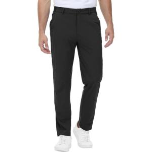 imageTBMPOY Mens Stretch Golf Pants Lightweight Quick Dry Casual Work Pant with 3 Pockets01black